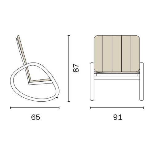 Sedia a dondolo da giardino ferro bianco Mama Garden SDFP 33