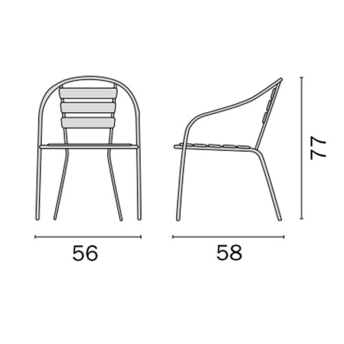 Sedia bar impilabile in alluminio Mama Garden CC 28