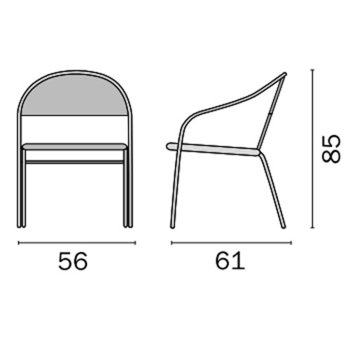 Sedia in alluminio effetto legno sbiancato Mama Garden CC 44