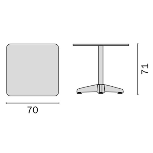 Tavolo bar quadrato 70×70 in alluminio e acciaio Mama Garden TC 08
