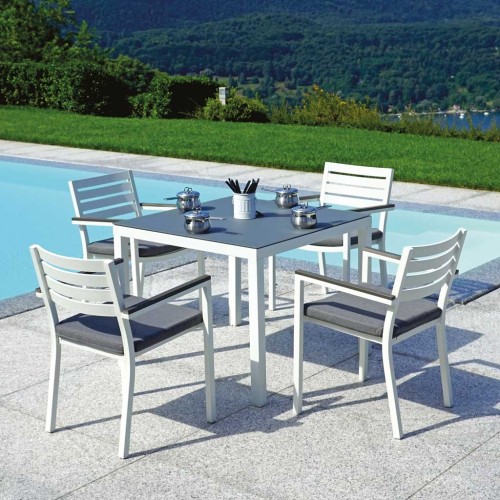 Sedia da giardino in alluminio bianco Zoagli Mama Garden CHA 35