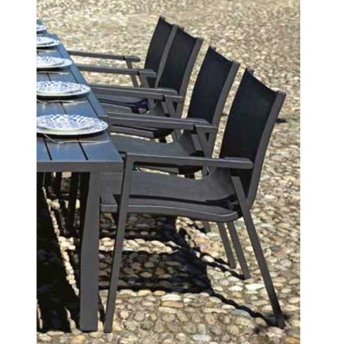 Sedia da giardino in alluminio e textilene grigio Pienza Mama Garden CHA 25