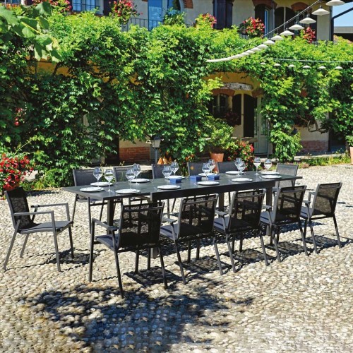 Sedia da giardino in alluminio e textilene grigio Pienza Mama Garden CHA 25