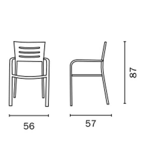 Sedia impilabile da giardino in alluminio Chiavari Mama Garden CHA 27B