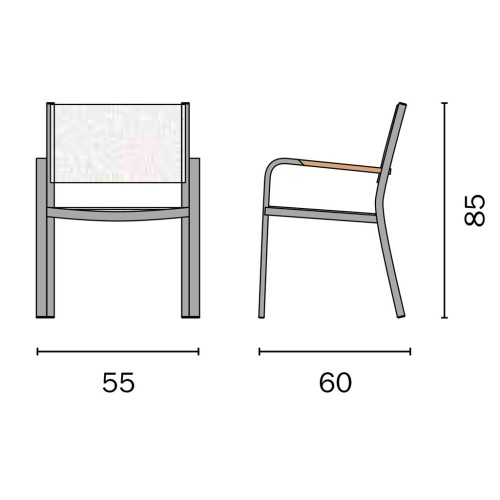 Sedia da giardino impilabile in alluminio e textilene Mama Garden CHE 37