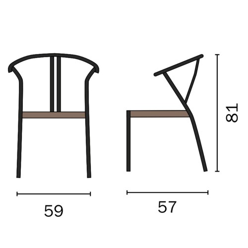 Sedia da giardino in alluminio antracite con paglia sintetica Mama Garden CHA 21S