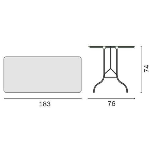 Tavolo fisso Catering 183×76 Mama Garden RTK 03