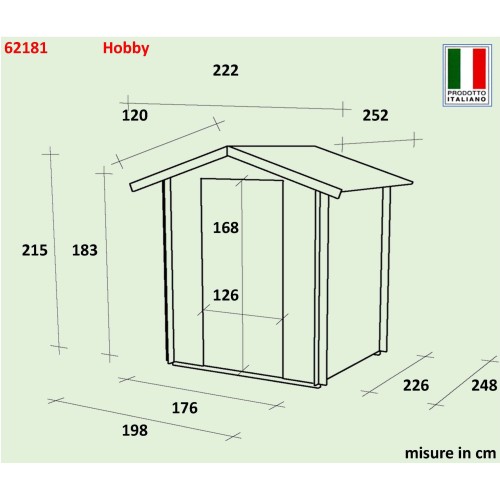Casetta da Giardino Hobby 198x248 cm - Spaziosa e Ecosostenibile