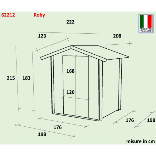 Casetta da Giardino Roby 198x198x197cm - Spazio Organizzato con Stile Tradizionale, Certificazione PEFC