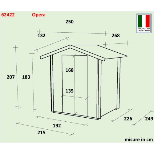 Casetta da Giardino Opera Alce 215x249cm - Spaziosa e Funzionale