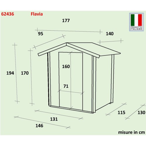 Casetta da Giardino Flavia - Compatta e Funzionale, 146x130cm