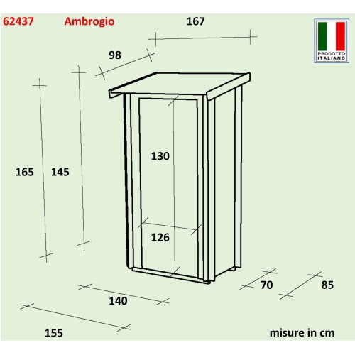 Casetta da Giardino Ambrogio - Design Tradizionale, 155x85cm