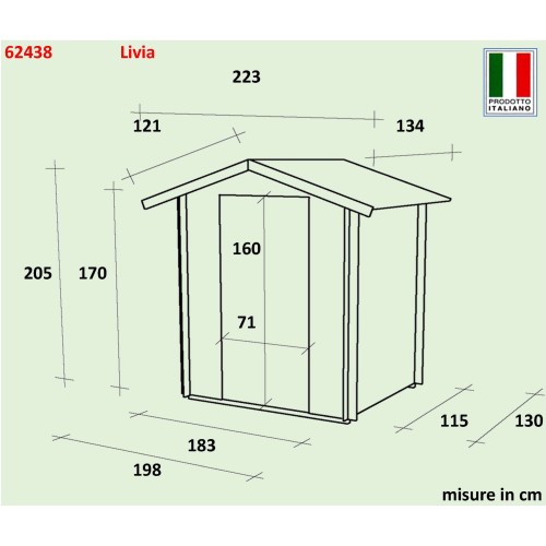 Casetta da Giardino Livia in Legno di Abete Nordico - Design Tradizionale e Funzionale