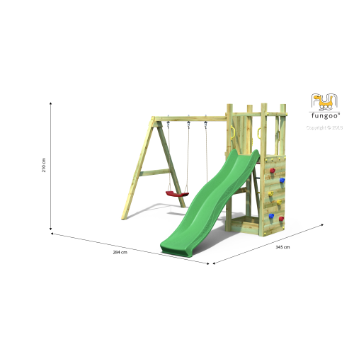 Parco giochi per bambini da giardino Fungoo Funny 3 double swing