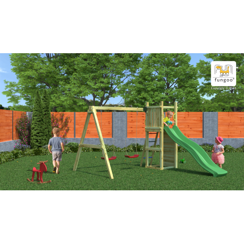 Parco giochi per bambini da giardino Fungoo Funny 3 double swing