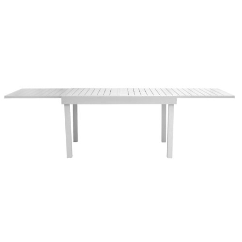 Tavolo Montecatini Allungabile 135/270x90 cm – Alluminio Bianco, Piano a Doghe