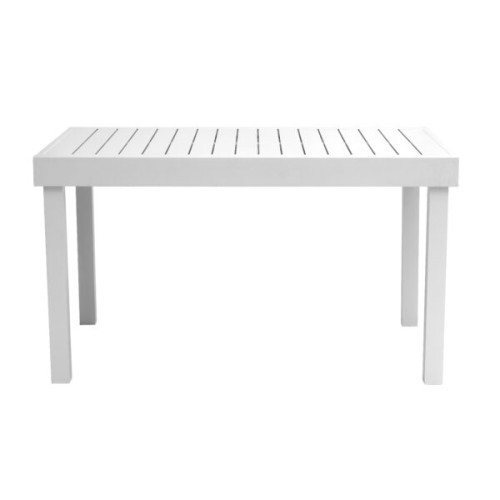 Tavolo Montecatini Allungabile 135/270x90 cm – Alluminio Bianco, Piano a Doghe