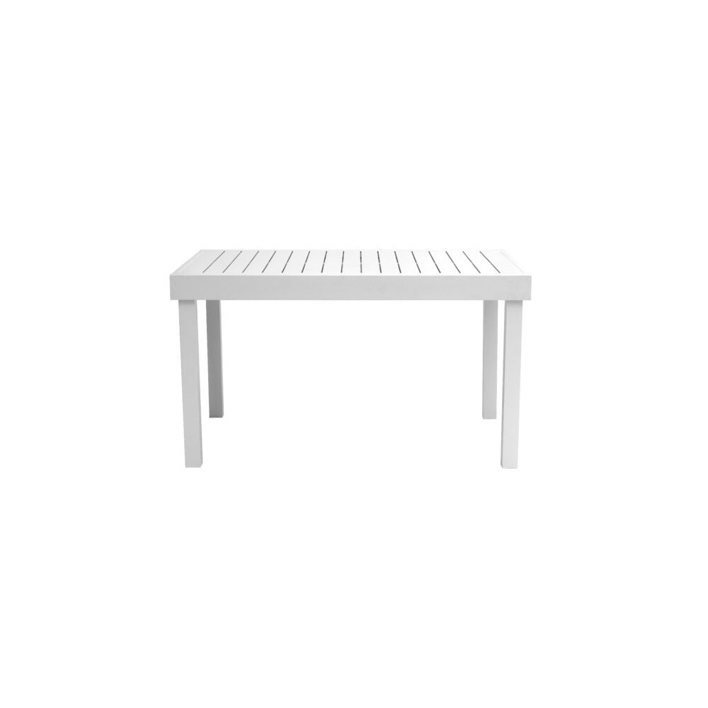 Tavolo Montecatini Allungabile 135/270x90 cm – Alluminio Bianco, Piano a Doghe