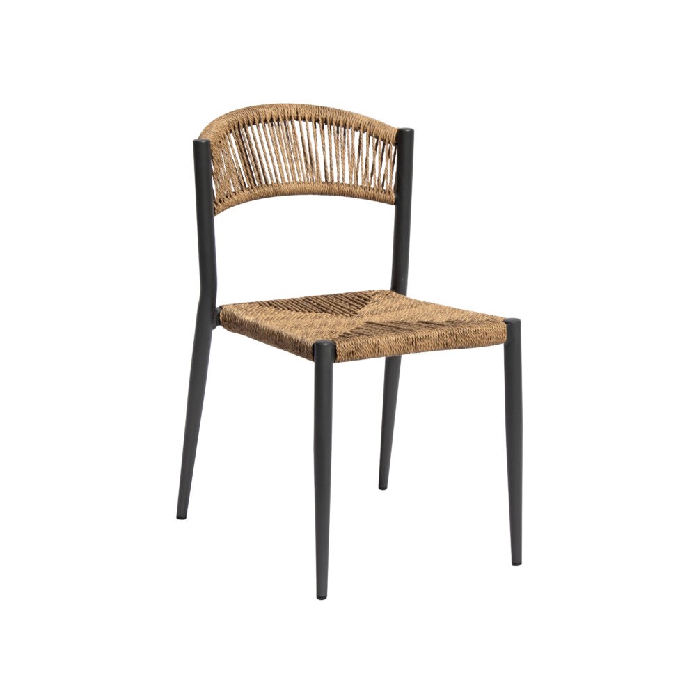 Sedia Milano Contract – Alluminio e Twist Wicker Paglia, Impilabile