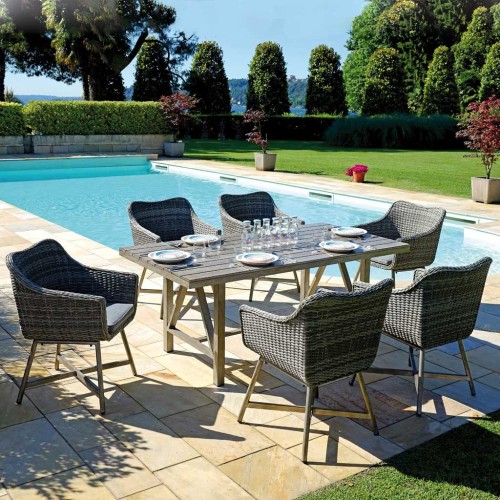 Set giardino rattan con tavolo e sedie Mama Garden DS 04