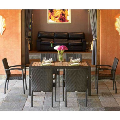 Sedia da giardino in rattan wenge Reims Mama Garden CHW 50