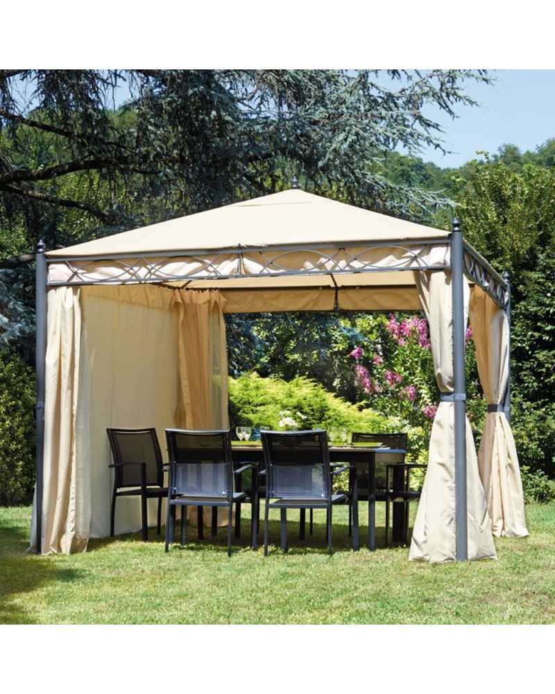 Gazebo quadrato con struttura in ferro 300×300 Mama Garden GAZ 371